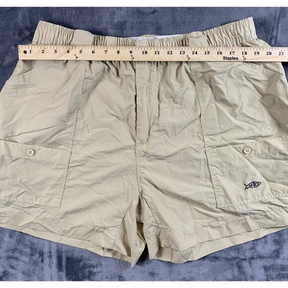 Aftco Performance Fishing Shorts Men's Size 44 Beige Nylon Elastic Waist - Picture 7 of 8